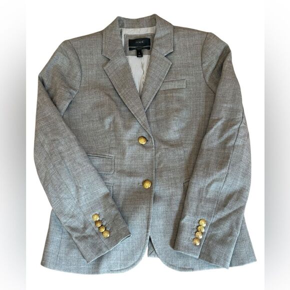 J Crew Schoolboy Blazer Gray Wool Double Button Womens Size 2 - Picture 5 of 11